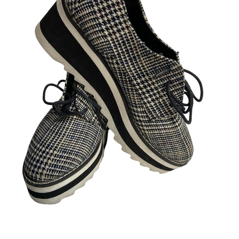 Madden Girl  shoes  Black and White  plaid Women's Platform Shoes